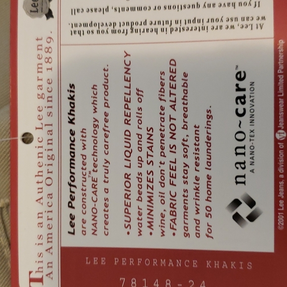 Lee performance Khakis slacks nwt - Picture 9 of 9
